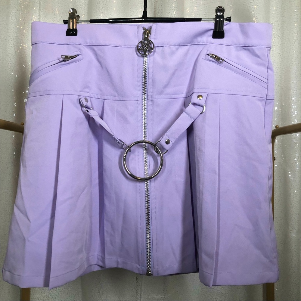 Used Killstar Blaire B*tch Lilac Mini Skirt Size XXL (No Straps) Goth, Punk, Alt